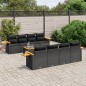 vidaXL Set de sofás de jardín 8 piezas y cojines ratán sintético negro vidaXL Set de sofás de jardín 8 piezas y cojines ratán sintético negro