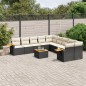vidaXL Set de sofás de jardín 11 pzas y cojines ratán sintético negro vidaXL Set de sofás de jardín 11 pzas y cojines ratán sintético negro