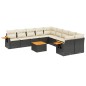 vidaXL Set de sofás de jardín 11 pzas y cojines ratán sintético negro vidaXL Set de sofás de jardín 11 pzas y cojines ratán sintético negro