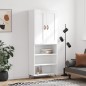 vidaXL Aparador alto madera contrachapada blanco brillo 69,5x34x180 cm vidaXL Aparador alto madera contrachapada blanco brillo 69,5x34x180 cm