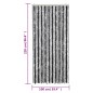 vidaXL Cortina antimoscas chenilla gris y negro 100x220 cm vidaXL Cortina antimoscas chenilla gris y negro 100x220 cm
