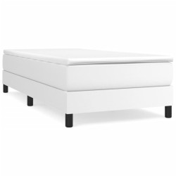 vidaXL Cama box spring con colchón cuero sintético blanco 90x190 cm