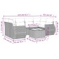 vidaXL Set de comedor de jardín 7 pzas y cojines ratán sintético negro