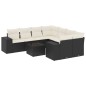 vidaXL Set de sofás de jardín 8 piezas y cojines ratán sintético negro vidaXL Set de sofás de jardín 8 piezas y cojines ratán sintético negro