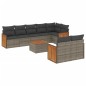 vidaXL Set de muebles de jardín 9 pzas y cojines ratán sintético gris vidaXL Set de muebles de jardín 9 pzas y cojines ratán sintético gris