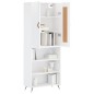 vidaXL Aparador alto madera contrachapada blanco brillo 69,5x34x180 cm vidaXL Aparador alto madera contrachapada blanco brillo 69,5x34x180 cm