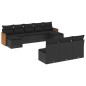 vidaXL Set de sofás de jardín 10 pzas cojines ratán sintético negro vidaXL Set de sofás de jardín 10 pzas cojines ratán sintético negro