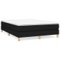 vidaXL Cama box spring con colchón tela negro 140x200 cm