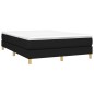 vidaXL Cama box spring con colchón tela negro 140x200 cm