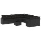 vidaXL Set de sofás de jardín 11 pzas y cojines ratán sintético negro vidaXL Set de sofás de jardín 11 pzas y cojines ratán sintético negro