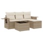 vidaXL Juego de sofás jardín con cojines 4 pzas ratán sintético beige vidaXL Juego de sofás jardín con cojines 4 pzas ratán sintético beige