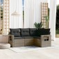 vidaXL Set de sofás de jardín 4 pzas y cojines ratán sintético gris vidaXL Set de sofás de jardín 4 pzas y cojines ratán sintético gris