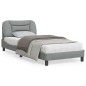vidaXL Estructura de cama con cabecero de tela gris claro 90x190 cm vidaXL Estructura de cama con cabecero de tela gris claro 90x190 cm
