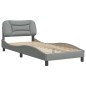 vidaXL Estructura de cama con cabecero de tela gris claro 90x190 cm vidaXL Estructura de cama con cabecero de tela gris claro 90x190 cm