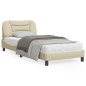 vidaXL Estructura de cama con cabecero de tela color crema 90x200 cm vidaXL Estructura de cama con cabecero de tela color crema 90x200 cm