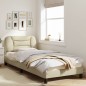 vidaXL Estructura de cama con cabecero de tela color crema 90x200 cm vidaXL Estructura de cama con cabecero de tela color crema 90x200 cm