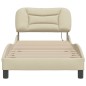 vidaXL Estructura de cama con cabecero de tela color crema 90x200 cm vidaXL Estructura de cama con cabecero de tela color crema 90x200 cm