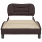 vidaXL Estructura de cama con cabecero de tela marrón oscuro 90x190 cm vidaXL Estructura de cama con cabecero de tela marrón oscuro 90x190 cm