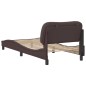 vidaXL Estructura de cama con cabecero de tela marrón oscuro 90x190 cm vidaXL Estructura de cama con cabecero de tela marrón oscuro 90x190 cm