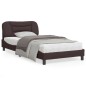 vidaXL Estructura de cama con cabecero de tela marrón 100x200 cm vidaXL Estructura de cama con cabecero de tela marrón 100x200 cm