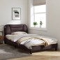 vidaXL Estructura de cama con cabecero de tela marrón 100x200 cm vidaXL Estructura de cama con cabecero de tela marrón 100x200 cm