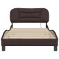 vidaXL Estructura de cama con cabecero de tela marrón 100x200 cm vidaXL Estructura de cama con cabecero de tela marrón 100x200 cm