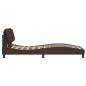 vidaXL Estructura de cama con cabecero de tela marrón 100x200 cm vidaXL Estructura de cama con cabecero de tela marrón 100x200 cm