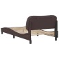 vidaXL Estructura de cama con cabecero de tela marrón 100x200 cm vidaXL Estructura de cama con cabecero de tela marrón 100x200 cm