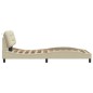 vidaXL Estructura de cama con cabecero de tela color crema 100x200 cm vidaXL Estructura de cama con cabecero de tela color crema 100x200 cm