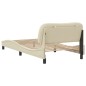vidaXL Estructura de cama con cabecero de tela color crema 100x200 cm vidaXL Estructura de cama con cabecero de tela color crema 100x200 cm