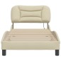 vidaXL Estructura de cama con cabecero de tela color crema 80x200 cm vidaXL Estructura de cama con cabecero de tela color crema 80x200 cm