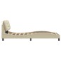 vidaXL Estructura de cama con cabecero de tela color crema 80x200 cm vidaXL Estructura de cama con cabecero de tela color crema 80x200 cm
