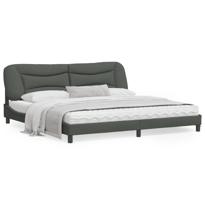 vidaXL Estructura de cama con cabecero tela gris oscuro 200x200 cm vidaXL Estructura de cama con cabecero tela gris oscuro 200x200 cm