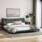 vidaXL Estructura de cama con cabecero tela gris oscuro 200x200 cm vidaXL Estructura de cama con cabecero tela gris oscuro 200x200 cm