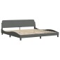 vidaXL Estructura de cama con cabecero tela gris oscuro 200x200 cm vidaXL Estructura de cama con cabecero tela gris oscuro 200x200 cm