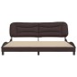 vidaXL Estructura de cama con cabecero de tela marrón oscuro 200x200cm vidaXL Estructura de cama con cabecero de tela marrón oscuro 200x200cm
