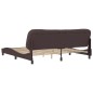vidaXL Estructura de cama con cabecero de tela marrón oscuro 200x200cm vidaXL Estructura de cama con cabecero de tela marrón oscuro 200x200cm
