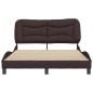 vidaXL Estructura de cama con cabecero de tela marrón oscuro 120x200cm vidaXL Estructura de cama con cabecero de tela marrón oscuro 120x200cm