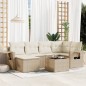 vidaXL Set sofás de jardín 7 piezas y cojines ratán sintético beige vidaXL Set sofás de jardín 7 piezas y cojines ratán sintético beige