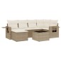 vidaXL Set sofás de jardín 7 piezas y cojines ratán sintético beige vidaXL Set sofás de jardín 7 piezas y cojines ratán sintético beige
