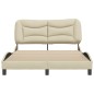 vidaXL Estructura de cama con cabecero de tela color crema 140x200 cm vidaXL Estructura de cama con cabecero de tela color crema 140x200 cm