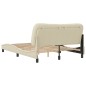 vidaXL Estructura de cama con cabecero de tela color crema 140x200 cm vidaXL Estructura de cama con cabecero de tela color crema 140x200 cm