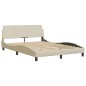 vidaXL Estructura de cama con cabecero de tela color crema 140x200 cm vidaXL Estructura de cama con cabecero de tela color crema 140x200 cm