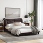 vidaXL Estructura de cama con cabecero de tela marrón oscuro 140x190cm