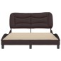 vidaXL Estructura de cama con cabecero de tela marrón oscuro 140x190cm