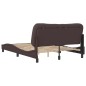 vidaXL Estructura de cama con cabecero de tela marrón oscuro 140x190cm