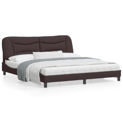 vidaXL Estructura de cama con cabecero de tela marrón 180x200 cm
