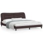 vidaXL Estructura de cama con cabecero de tela marrón 180x200 cm