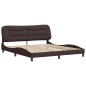 vidaXL Estructura de cama con cabecero de tela marrón 180x200 cm