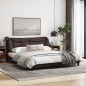 vidaXL Estructura de cama con cabecero de tela marrón 180x200 cm